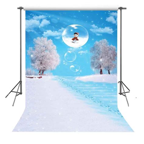 GreenDecor 5x7ft Cute Snowman Photography Backdrop Photo Props Snow