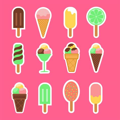 Ice cream sticker pack on Behance