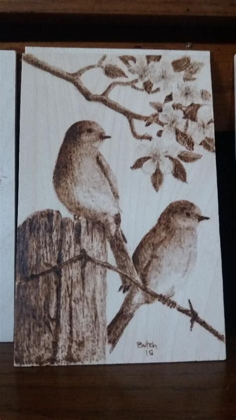 birds pyrography | Pyrography art, Watercolor illustration, Pyrography