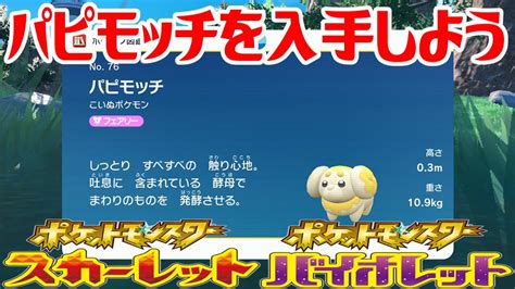 【ポケモンsv】パピモッチを入手しよう【ポケットモンスター スカーレット・バイオレット】pocket Monsters ポケモン関連情報の