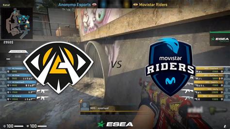 Anonymo Vs Movistar Riders ESEA Premier Season 38 Europe YouTube