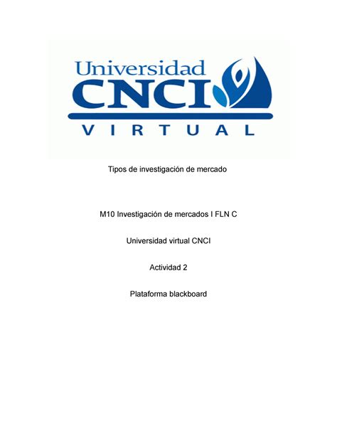 Actividad M Investigaci N De Mercados I Fln C Tipos De