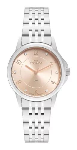 Reloj Technos Mxd T Para Mujer Acero Inoxidable Plata Rosa