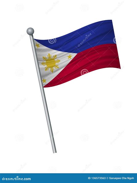 Waving Of Flag On Flagpole Official Colors And Proportion Correctly