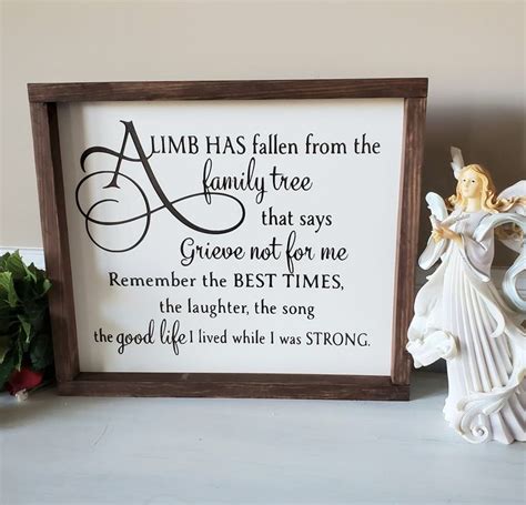 A Limb Has Fallen From Our Family Tree Plaque Memorial Poem | Etsy ...