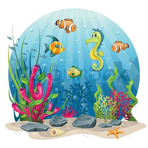 Underwater Bubbles Illustration Stock Vector Colourbox