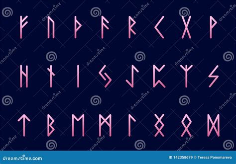 Set Of Ancient Norse Runes Runic Alphabet Futhark Ancient Occult