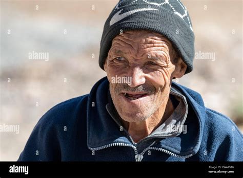 Portrait Old Man With Typical Moroccan Clothing Morocco Africa Stock