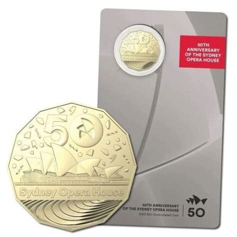 Australia 2023 Sydney Opera House 50th Anniversary UNC 50c Cent Coin ...