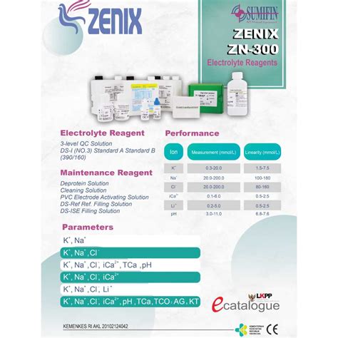 ZN 300 ELECTROLYTE REAGENT PT SUMIFIN CITRA ABADI