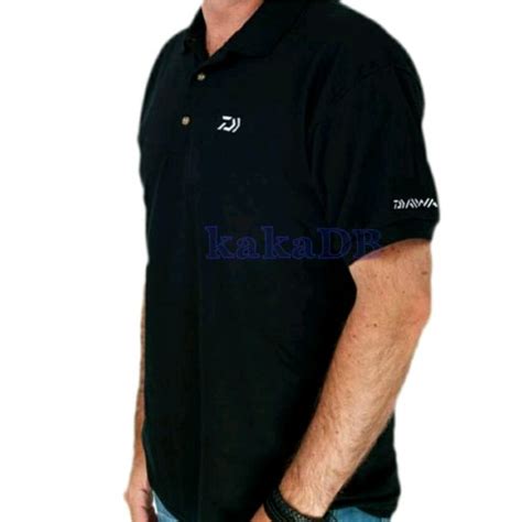 Jual Polo Shirt Kaos Kerah Baju Mancing Mania Daiwa Black Di Lapak