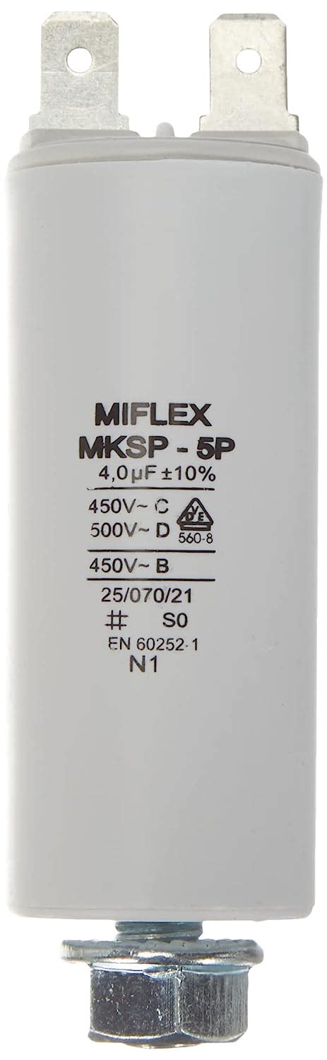 Miflex Condensateur de démarrage Condensateur Moteur 4 µF 450 V 25 x 58