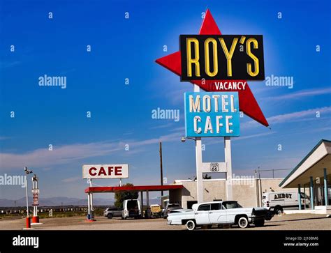 Roys Cafe On Route In Usa Stock Photo Alamy