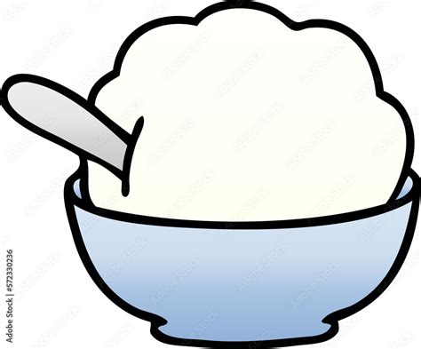 quirky gradient shaded cartoon ice cream bowl Stock Illustration ...