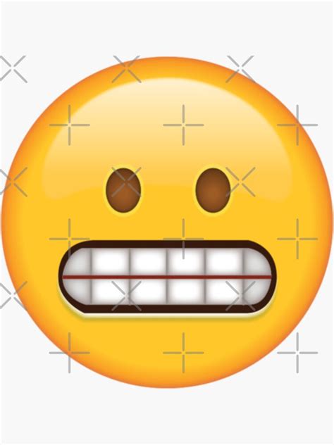 "Grimacing Face Emoji" Sticker for Sale by PrintPress | Redbubble