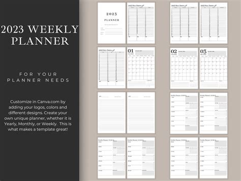 2023 Weekly Planner Dated 6x9 Kdp Template Kdp Interior Etsy