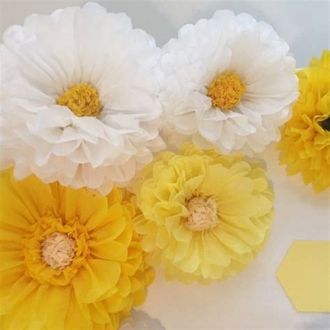 Large Yellow Tissue Paper Flowers Etsy