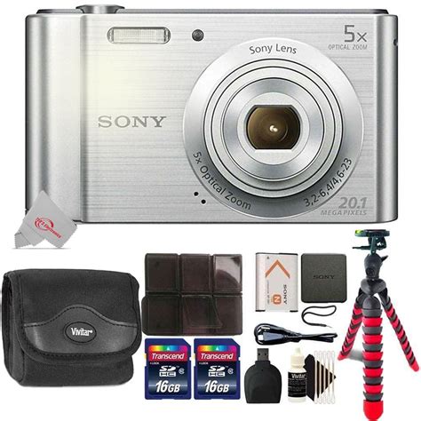 Sony Cyber-shot DSC-W800 Digital Camera (Silver) with 32GB Accessory ...