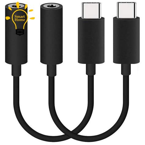 Set 2 jack chuyển đổi tai nghe USB C sang 3 5mm Type C Male sang 3 5mm