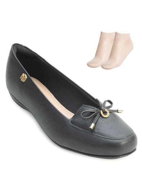 Sapatilha Modare E Meia Md24 70164 Preto Nude Alex Shoes
