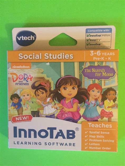 Vtech Innotab Dora Social Studies Learning Software 3 6 Years Pre K