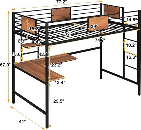 Harper Bright Designs Cama Tipo Loft Con Escritorio Y Almacenamiento