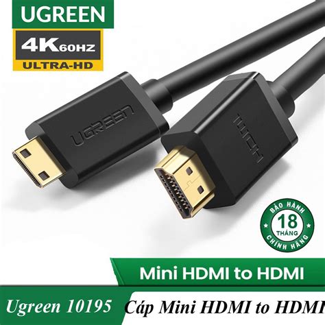 Cáp Mini HDMI to HDMI dài 1M 1 5M hỗ trợ độ phân giải 4K chính hãng