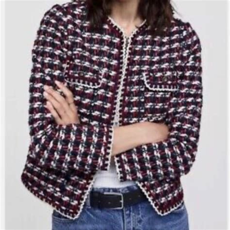 Zara Tweed Boucle Jacket Gem