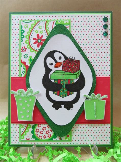 Savvy Handmade Cards: Penguin Gift Christmas Card