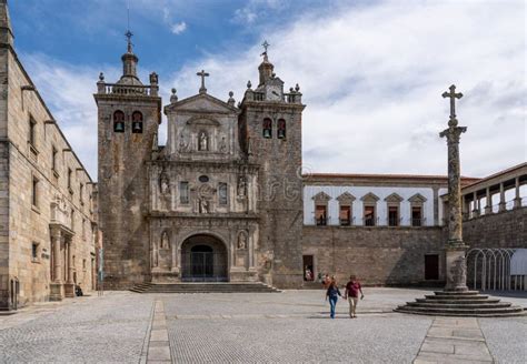 Tourists in the Main Square of Viseu by the Cathedral Editorial Stock ...