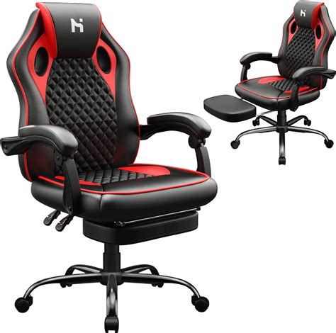 HLFURNIEU Sedia Da Gaming Ergonomica Sedia Gamer Con Poggiapiedi