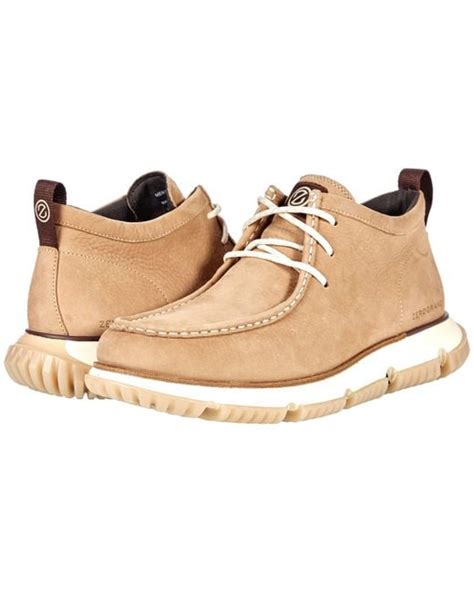 Cole Haan Leather 4 Zerogrand City Chukka Waterproof In Beige Natural