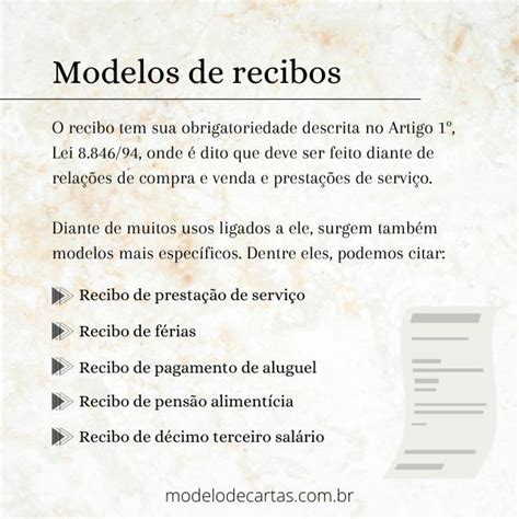 20 Modelos De Recibo Simples Pronto Para Preencher Modelos De Carta