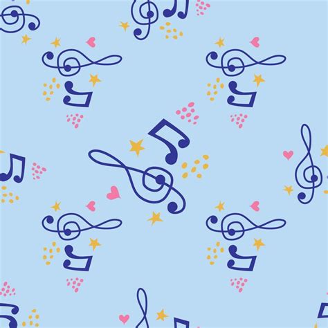 Abstract Music Notes Seamless Pattern Background Musical Illustration Melody Decoration