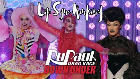 Rupaul S Drag Race Down Under Season Lip Sync Ranking Youtube