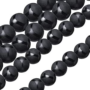 Amazon 86 Pieces 8mm 10mm Matte Onyx Black Beads For Jewelry