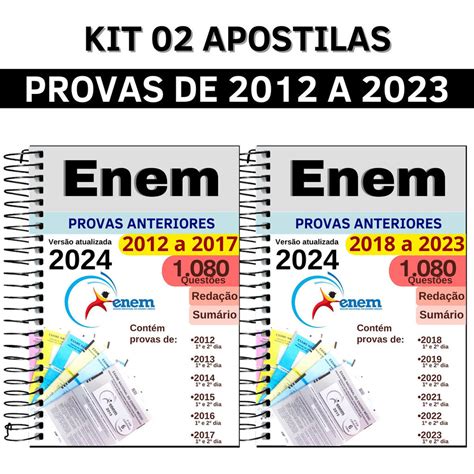 Kit Enem 2024 12 Anos Apostila De Provas Anteriores Questões 2012 A