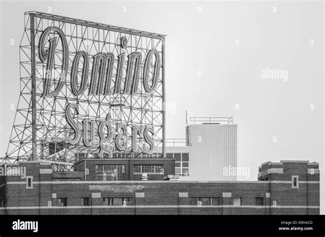 Domino sugars factory sign Black and White Stock Photos & Images - Alamy