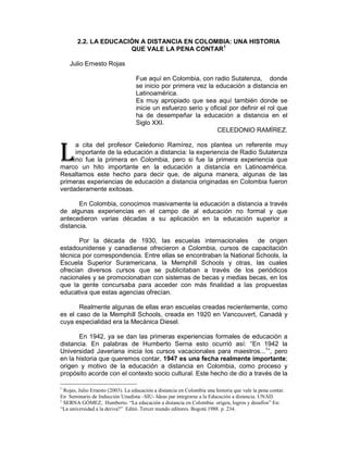 La educación a distancia en Colombia PDF