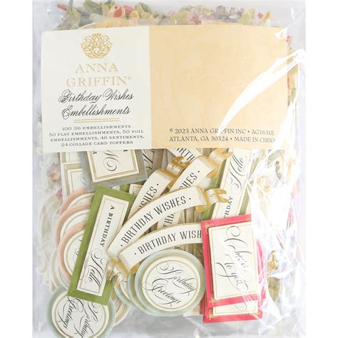 Birthday Wishes Embellishment Kit Anna Griffin Inc