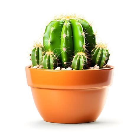 Premium Photo Cactus In Pot Isolated On White Background