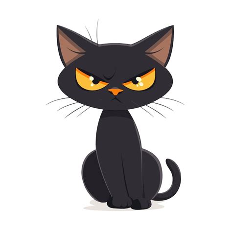 Un Lindo Gato Negro Aislado Sobre Un Fondo Blanco Ilustraci N Vectorial