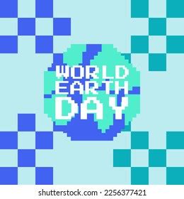 World Earth Day Pixel Art Design Stock Vector Royalty Free