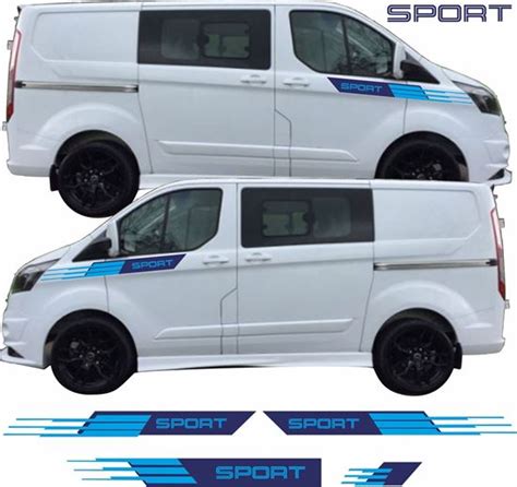 Zen Graphics Ford Transit Custom Sport Side Bonnet And Rear Stripes