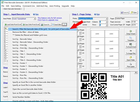 Help Documents of Barcode Software - Print bulk barcode labels