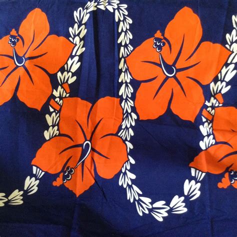 Vintage Hawaiian Print Fabric Sarong Fabric Tropical Etsy Hawaiian