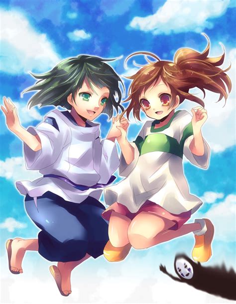 Ogino Chihiro Haku And Kaonashi Sen To Chihiro No Kamikakushi Drawn