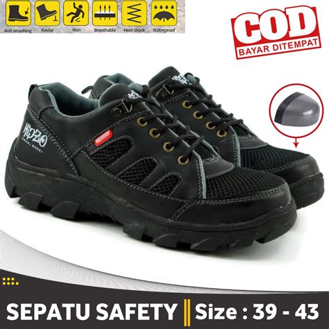 Jual Sepatu Safety Pria Casual Outdoor Kerja Lapangan Ujung Besi