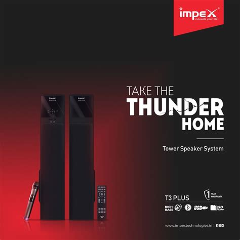 Thunder T3 Plus Multimedia Speakers Thunder Tower Speakers