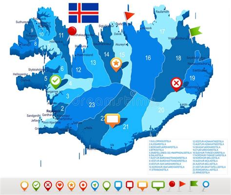 Isl Ndia Mapa E Bandeira Ilustra O Detalhada Do Vetor Ilustra O